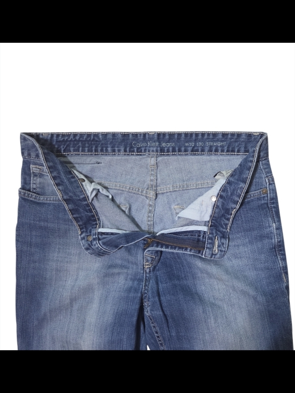 Calvin Klein Jeans Straight-Leg Denim in Medium Blue - Picture 4 of 14